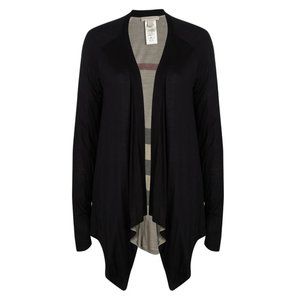 Burberry Brit Black Knit Drape Open Front Cardigan